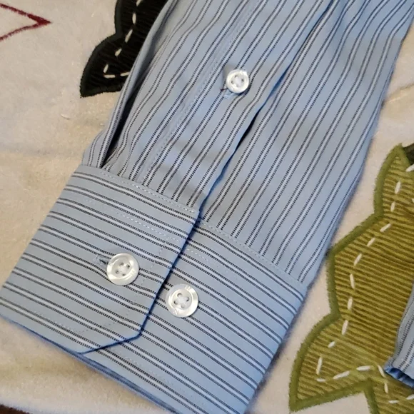 NWT! Nautica classic fit striped long sleeve dress shirt - Picture 10 of 13